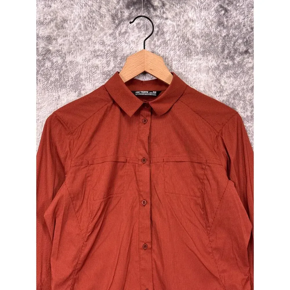 ARC'TERYX Ferine Shirt Medium Womens Nylon Ripstop Utility Burnt Orange_2
